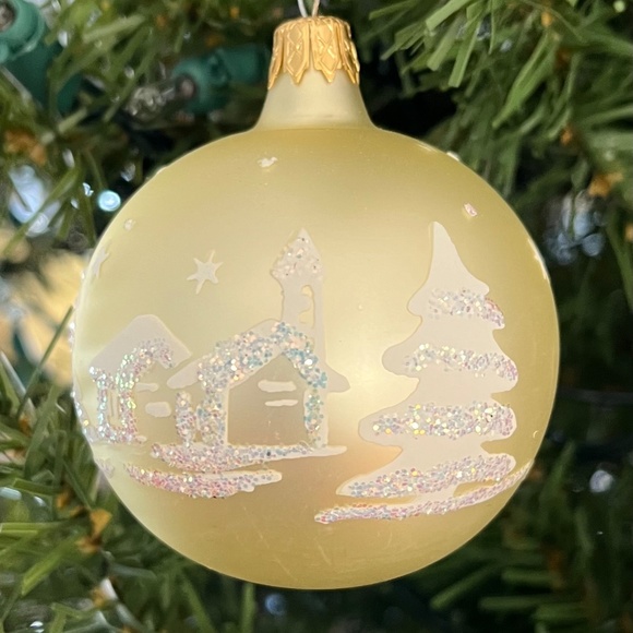 Vintage Christmas Street Glass Ornaments - Picture 1 of 10